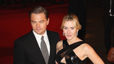 Leonardo DiCaprio and Kate Winslet, in Narciso Rodriguez, arrive for the premiere of 'Revolutionary Road' at the Odeon Leicester Square on January 18, 2009, in London, England. Getty Images