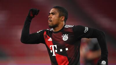Douglas Costa celebrates scoring for Bayern. EPA