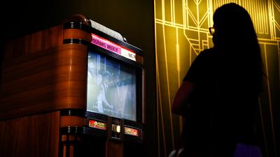 A Panoram machine displaying a 'soundie', a three-minute musical film, at the exhibition. EPA