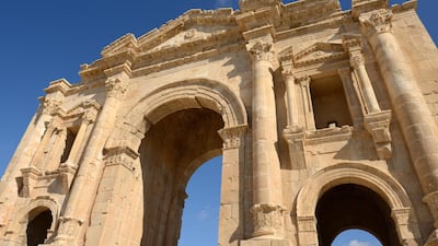 The Arch of Hadrian, built in honour of the emperor’s visit, in the ancient ruins of Jerash Getty Corbis via Getty Images