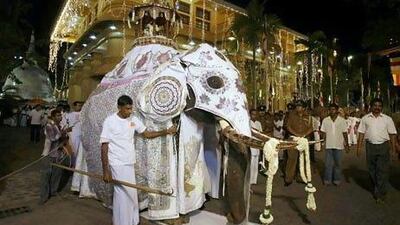 A Buddhist festival in Colombo.