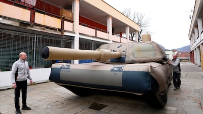Czech company Inflatech has made a wide range of inflatable replicas of heavy arms, which can be used to confuse enemy attacks. AP