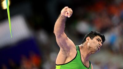 Arshad Nadeem of Pakistan competes in the Men Javelin Throw final event. EPA