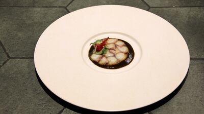 Black ceviche with octopus, avocado and pickled onions, Dh20 at Andes