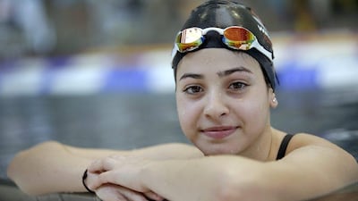Swimming and Olympic hopeful Yusra Mardini of Syria shown in November 2015 at a training session in Berlin. Michael Sohn / AP