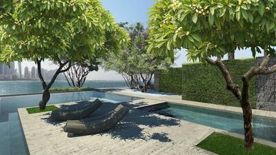 The penthouse at One at Palm Jumeirah sprawls across 42,477 square-feet, and is decked with a staggering 16,641 square-feet of balcony area. Courtesy Omniyat