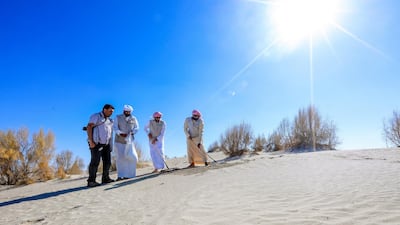 The seeds of native plants are sown in Abu Dhabi under an intiative to green the emirate. Courtesy Environment Agency Abu Dhabi