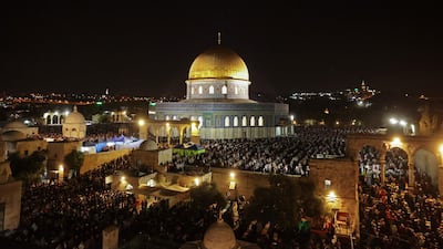 Al Aqsa mosque at night. AFP