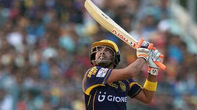 Kolkata Knight Riders batsman Robin Uthappa plays a shot during the 2016 Indian Premier League (IPL) Twenty20 cricket match between Kolkata Knight Riders and Sunrisers Hyderabad at The Eden Gardens Cricket Stadium in Kolkata on May 22, 2016. Dibyangshu Sarkar / AFP
