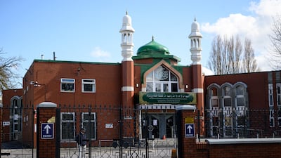 A man was arrested after allegedly entering Manchester Central Mosque armed with weapons. AFP