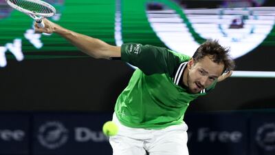 Daniil Medvedev returns against Kazakhstan's Alexander Shevchenko. Reuters