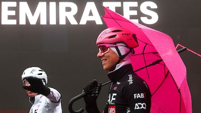 UAE Team rider Tadej Pogacar before the race. AFP