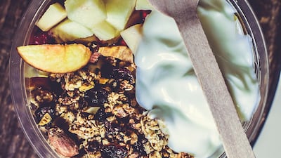 Your own granola bowl with fruit and yogurt is a smart breakfast choice. Courtesy Scott Price