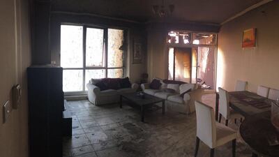 The inside of Tayyba Qureshi's apartment following the fire at the Torch tower on Friday morning. Courtesy Tayyba Qureshi