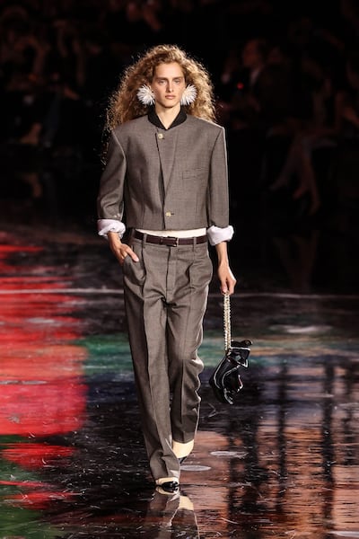 Blazy's tweed suit was looser, more relaxed, its structure softened for a new era. AFP