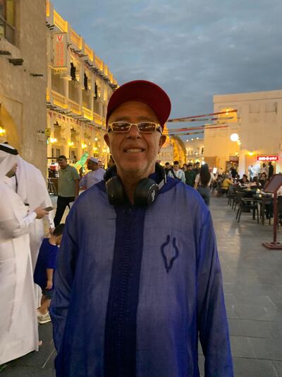 Abdulsalam bin Abduljalil, 71, has been to all of Morocco's matches since the start of the tournament. Ali Al Shouk / The National