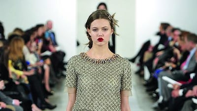 Lindsey Wixson walks the runway at the Oscar De La Renta Ready to Wear Fall/Winter 2013-2014 fashion show in New York City. Photo by Victor VIRGILE / Gamma-Rapho via Getty Images