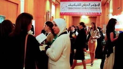 Guests mingle during the 16th Global Women Leaders Conference at Ritz Carlton in Dubai. Sarah Dea / The National