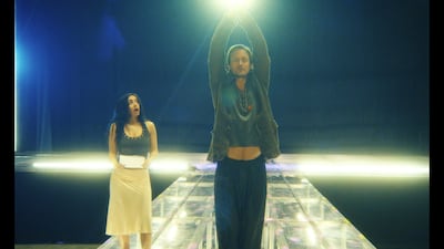 Charli XCX, left, plays herself opposite Alexander Skarsgard in a mocumentary surrounding her album Brat. Photo: A24