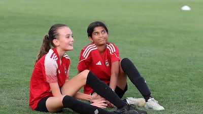 Lily Cuddihy and Lyla Ali during the training session. Pawan Singh / The National