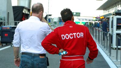 Staff at the circuit. Victor Besa / The National