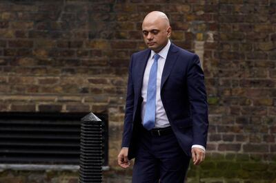 Former Chancellor of the Exchequer Sajid Javid, shown entering Downing Street on February 13, has been replaced in a cabinet reshuffle. Will Oliver / EPA