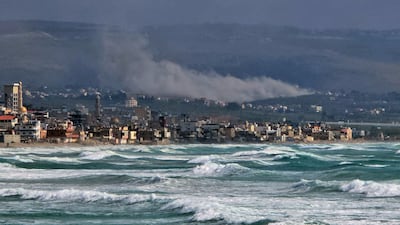 Smoke rises from the site of an Israeli air strike on a southern Lebanese village. AFP