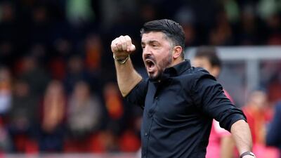 Gennaro Gattuso began his career in charge with a 2-2 draw against Serie A's bottom club Benevento. Ciro De Luca / Reuters