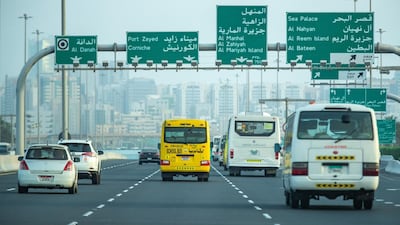 A hazy, humid morning in Abu Dhabi. Humidity levels are set to reach 90 per cent later this week. Victor Besa / The National.