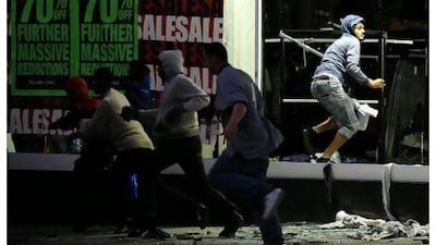 Peckham in south London was one of several suburbs that was looted by mobs in the British capital on Monday.