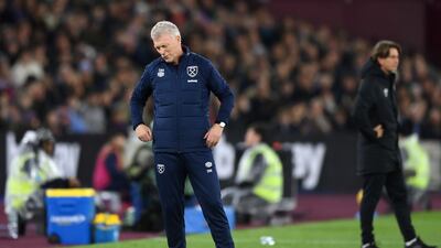 David Moyes, manager of West Ham United, reacts at the final whistle. Getty Images
