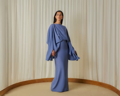 Cornflower blue gown by Taller Marmo. Photo: Ounass