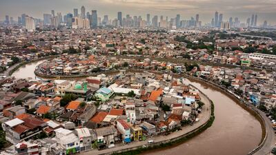'The dead river', a picture of the polluted Ciliwung river winding through Indonesia's capital, Jakarta, by Joan de la Malla, from Spain, has won the Wetlands - The Bigger Picture award. Joan de la Malla / Wildlife Photographer of the Year / PA