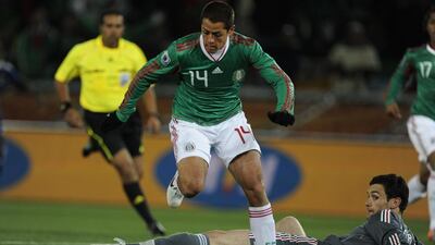 Javier Hernandez, striker (Manchester United); Age 25; 57 caps. Comes from family with rich footballing heritage - grandfather and father played for Mexico. Earned nickname “Little Pea” after his father who was known as “Chicharo” for his green eyes. United striker is going to his second finals as Mexico’s third highest scorer of all time with 35 goals, after Jared Borgetti (46) and Cuauhtemoc Blanco (39). Has seen limited action for troubled United this season. Omar Torres / AFP