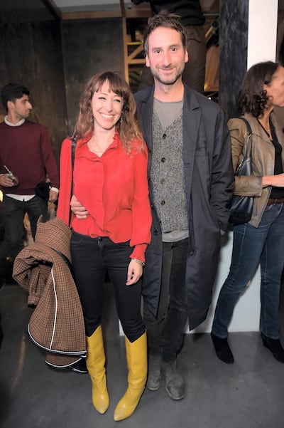 Annie Morris (L) and Idris Khan attend the 21st Century Women VIP preview at Unit London, Mayfair. Getty