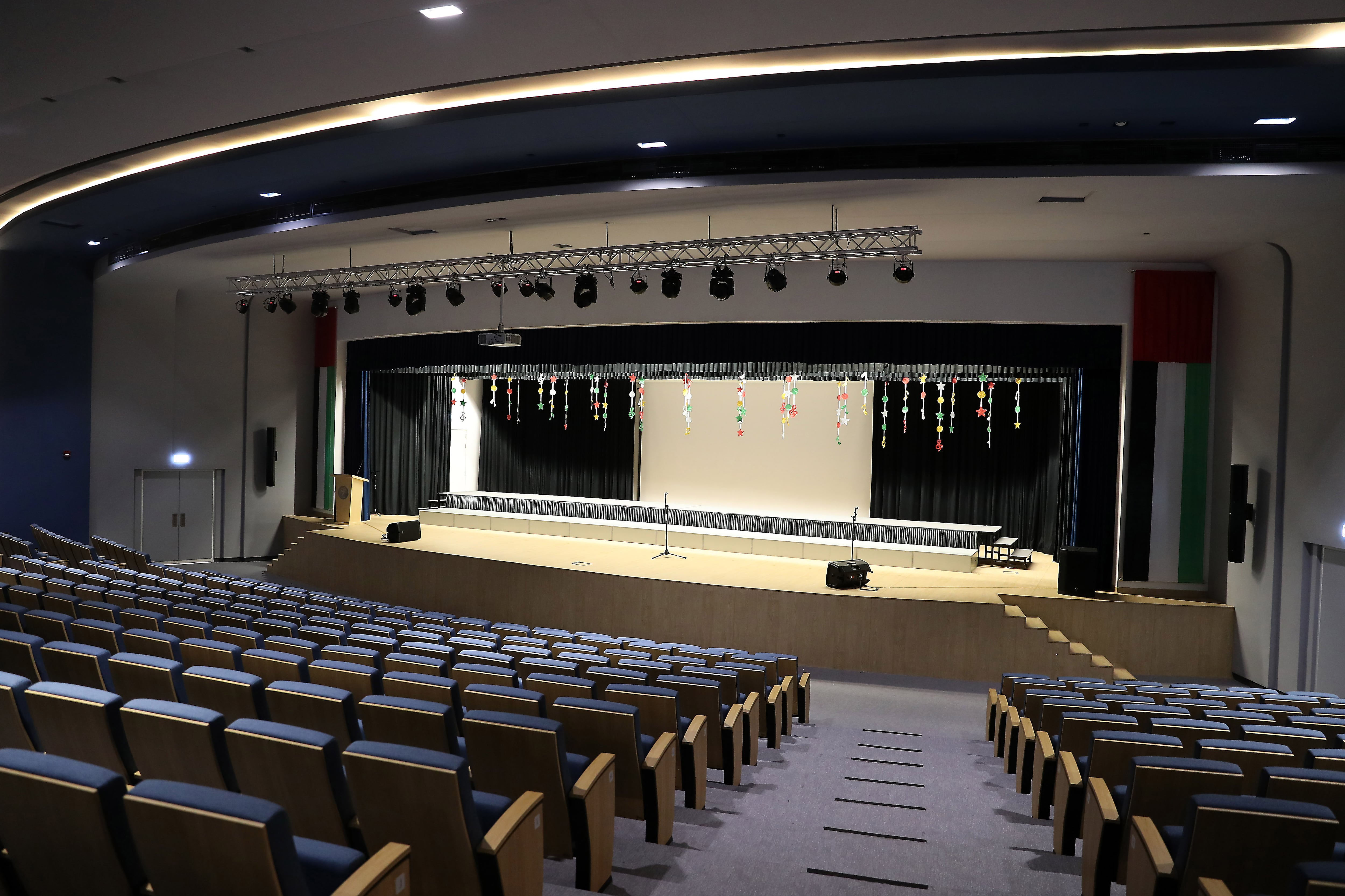 Inside the auditorium of the school. Pawan Singh / The National