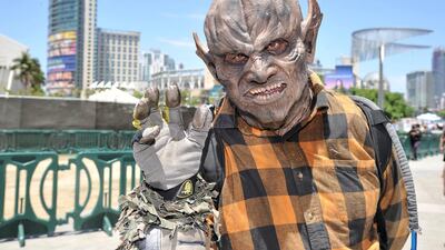 Peter Vasquez, of San Diego, is dressed as El Cucuy, the Mexican Boogeyman. AP Photo