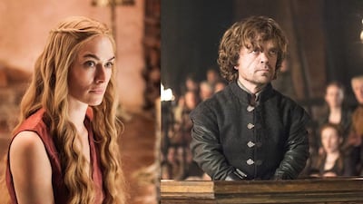 Lannister bragging rights are at stake as the cunning dwarf Tyrion (Peter Dinklage, right) and his malevolent sister Cersei (Lena Headey) both hope for Emmys in their respective Supporting Actor and Actress Drama nominations for Game of Thrones. Courtesy OSN