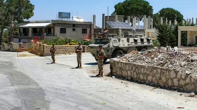 Lebanese soldiers setting up a checkpoint in southern Lebanon. Photo: Lebanese Army Press Office