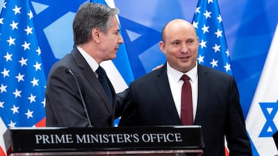 US Secretary of State Antony Blinken and Israeli Prime Minister Naftali Bennett met to discuss Iran. Reuters