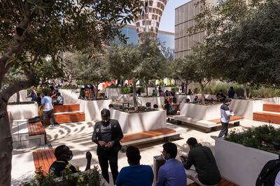 Green spaces and architecture displays at Expo 2020 Dubai. Antonie Robertson / The National