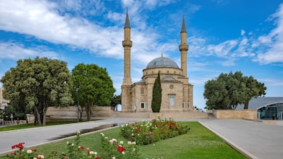 The Sehidler Xiyabani Mosque near Martyrs' Lane in Baku: the mosque was built in the 1990s.