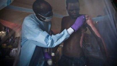 Ring Gou, a 23-year-old SPLA soldier, is treated at the Juba Military Hospital in the South Sudan capital. Mr Ring was badly burnt in a Sudan air raid during the South's withdrawal from Heglig.