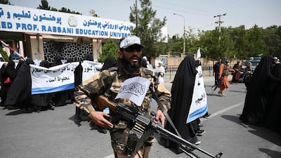 Mr Haqqani said: 'We will not allow boys and girls to study together. We will not allow co-education.' AFP