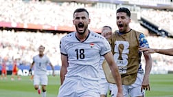 Soccer Football - FIFA World Cup 2026 - Group I - Iraq v Norway - Boston Stadium, Foxborough, Massachusetts, U. S. - June 16, 2026 Iraq's Aymen Hussein celebrates scoring their first goal REUTERS / Pilar Olivares TPX IMAGES OF THE DAY