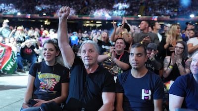 WWE Hall of Famer Bret Hart, centre, in attendance.