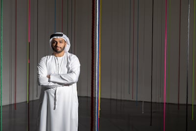 Ahmad AlAttar’s Human in the Loop asks whether we can control an unseen algorithm or it learns how to guide us. Ryan Lim for The National