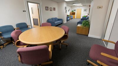 The lounge area where family members can wait for the astronauts to return
