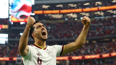 Soccer Football - FIFA World Cup 2026 - Round of 16 - Portugal v Spain - Dallas Stadium, Arlington, Texas, U. S. - July 6, 2026 Spain's Mikel Merino celebrates scoring their first goal REUTERS / Kai Pfaffenbach TPX IMAGES OF THE DAY