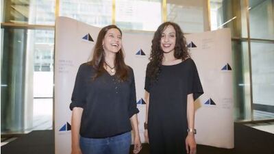 From left, Huma Mulji of Pakistan and Iman Issa of Egypt are two of the five winners of this year's Abraaj Capital Art Prize. Jaime Puebla / The National